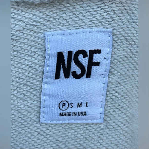 NSF longsleeve sweater with denim dark green sleeves small - Picture 7 of 9